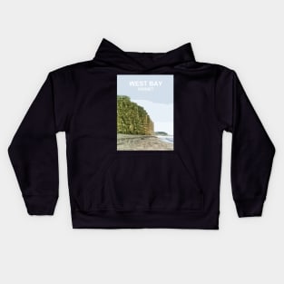 East Beach West Bay Dorset. Travel poster. Gift. Kids Hoodie